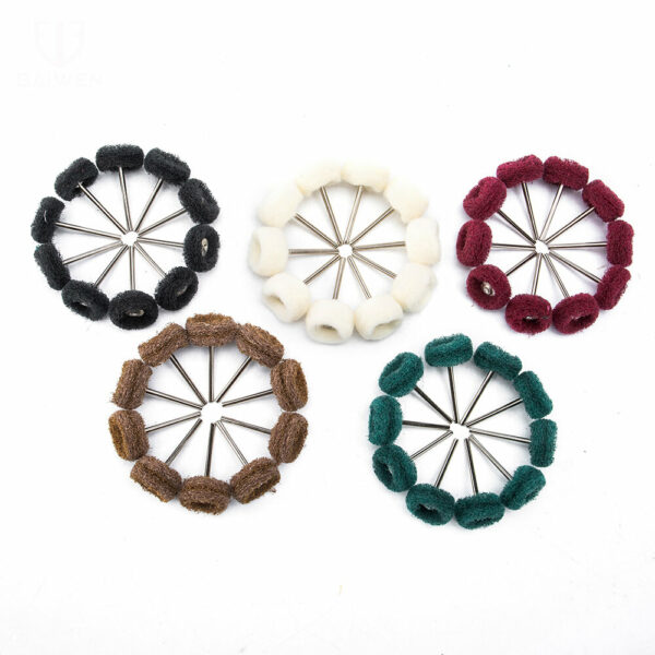 70Pcs 3mm Shank Wool Felt Grinding Sanding Head Abrasive Buffing Wheel Cotton Thread Polishing Brush