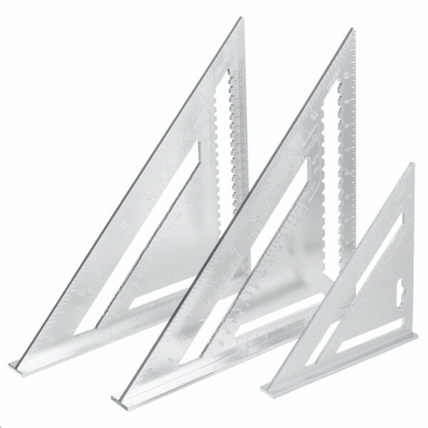 7/12'' Aluminum Alloy Angle Square Triangle Ruler Roofing Carpenter Wood Working Tool