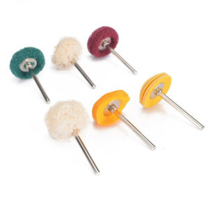 BEST 6Pcs 3mm Shank Wool Felt Grinding Sanding Head Abrasive Buffing Wheel Cotton Thread Polishing Brush