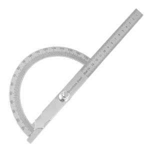 Detachable Stainless Steel Round Head Rotary Protractor Angle Ruler Measuring