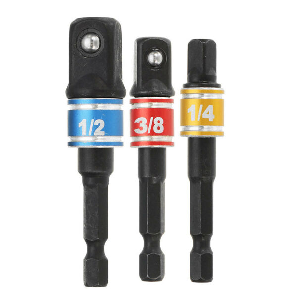 Drillpro 3Pcs Power Screwdriver Extension Bar Adapter Black Anti-rust Coating Power Tool Bits