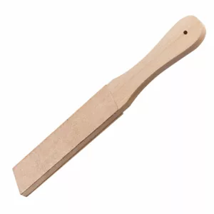 Dual Sided Leather Sharpening Wood Handle Strop Tool with Buffing Compounds for Chisels Tools Polishing