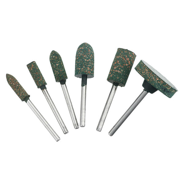 HILDA 6pcs 3mm Sesame Rubber Polishing Grinding Head for Polishing Metal Wood Grinder Rotary Tools