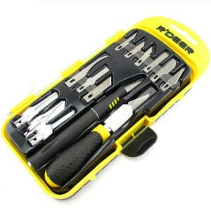 R'DEER RT-M114 14Pcs Multifunction Hand Graver Chisel Hobby Craft Wood Carving Tool Set