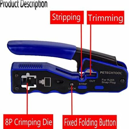 RJ45 Crimping Tool for Cat6 Cat5 Cat5e 8P8C Modular Connectors