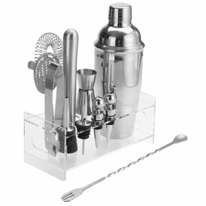 Stainless Steel Cocktail Shaker Set 11 Piece Kit Set For Pub Bar Home Party Tool