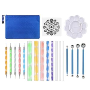 20Pcs Mandala Dotting Tools Set Rock Painting Kit Nail Art Pen Paint Stencil