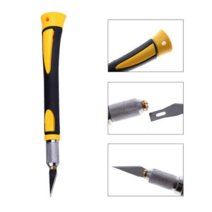 Wood Carving Tool Sharp Non-slip Handle Crafts Art Hobby Sculpture Cutter Tool with 5Pcs Blades