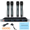 4 Channel Wireless Microphone Mic System UHF  Dual Handheld Karaoke